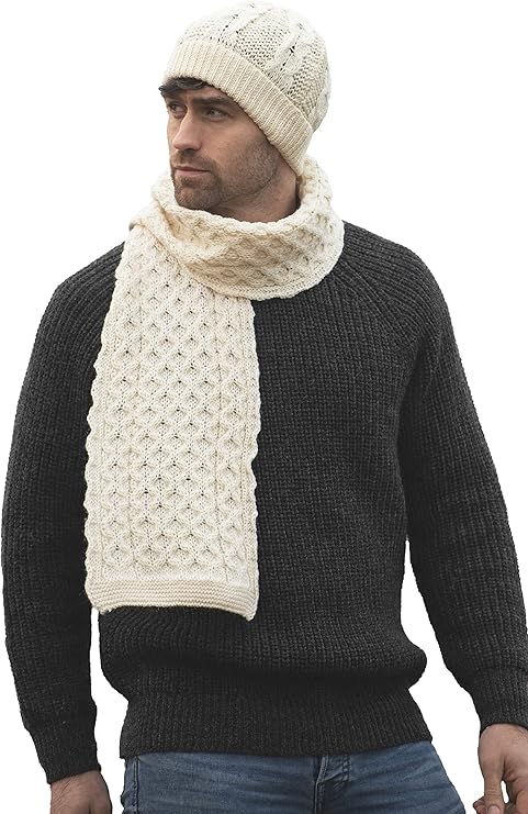 Merino Wool Honeycomb Hat Natural White