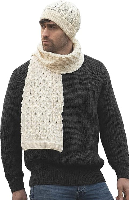 Merino Wool Honeycomb Hat Natural White