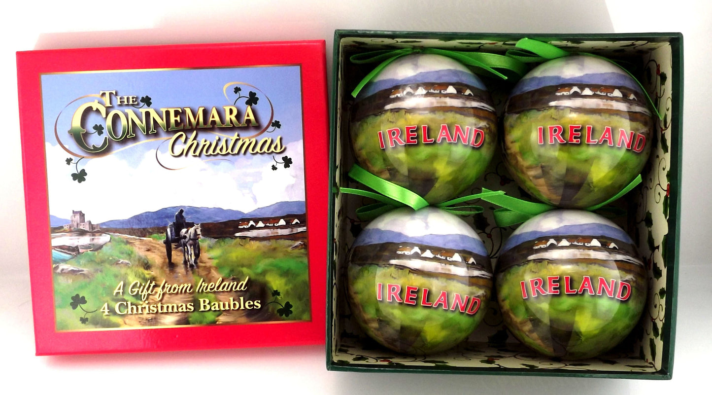 Christmas Landscape Scene Set Of 4 Decorations