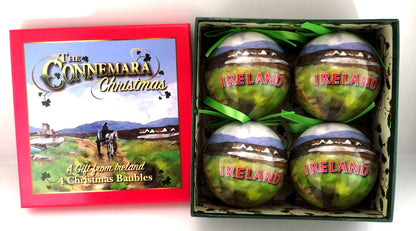 Christmas Landscape Scene Set Of 4 Decorations