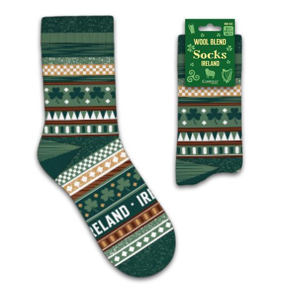 Unisex Single Stripped Irish Themed Green Socks