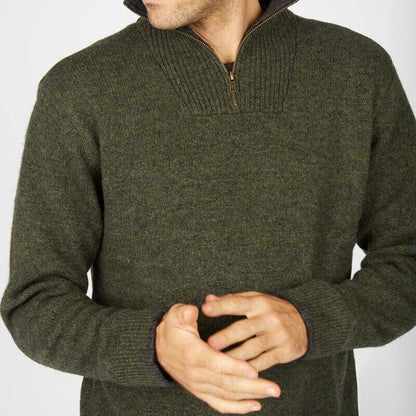 Mens Lambswool Half Zip Knit Jumper