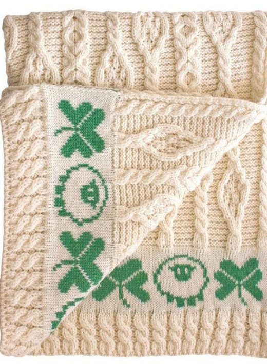 Merino Sheep & Shamrock Baby Throw