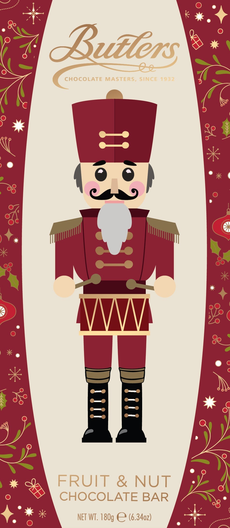 Butlers Christmas Nutcracker Fruit & Nut Chocolate Bar 180g