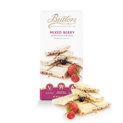 Butlers White Chocolate Mixed Berry Bar 90g