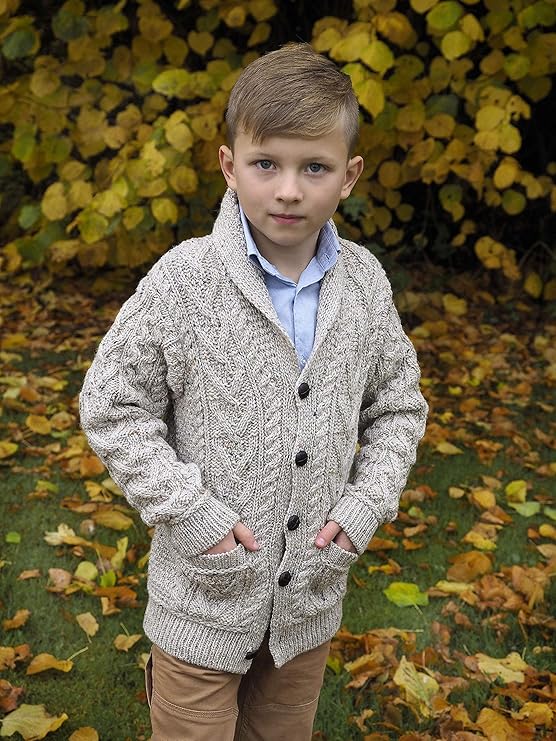 Children's Merino Wool Oatmeal Cardigan 