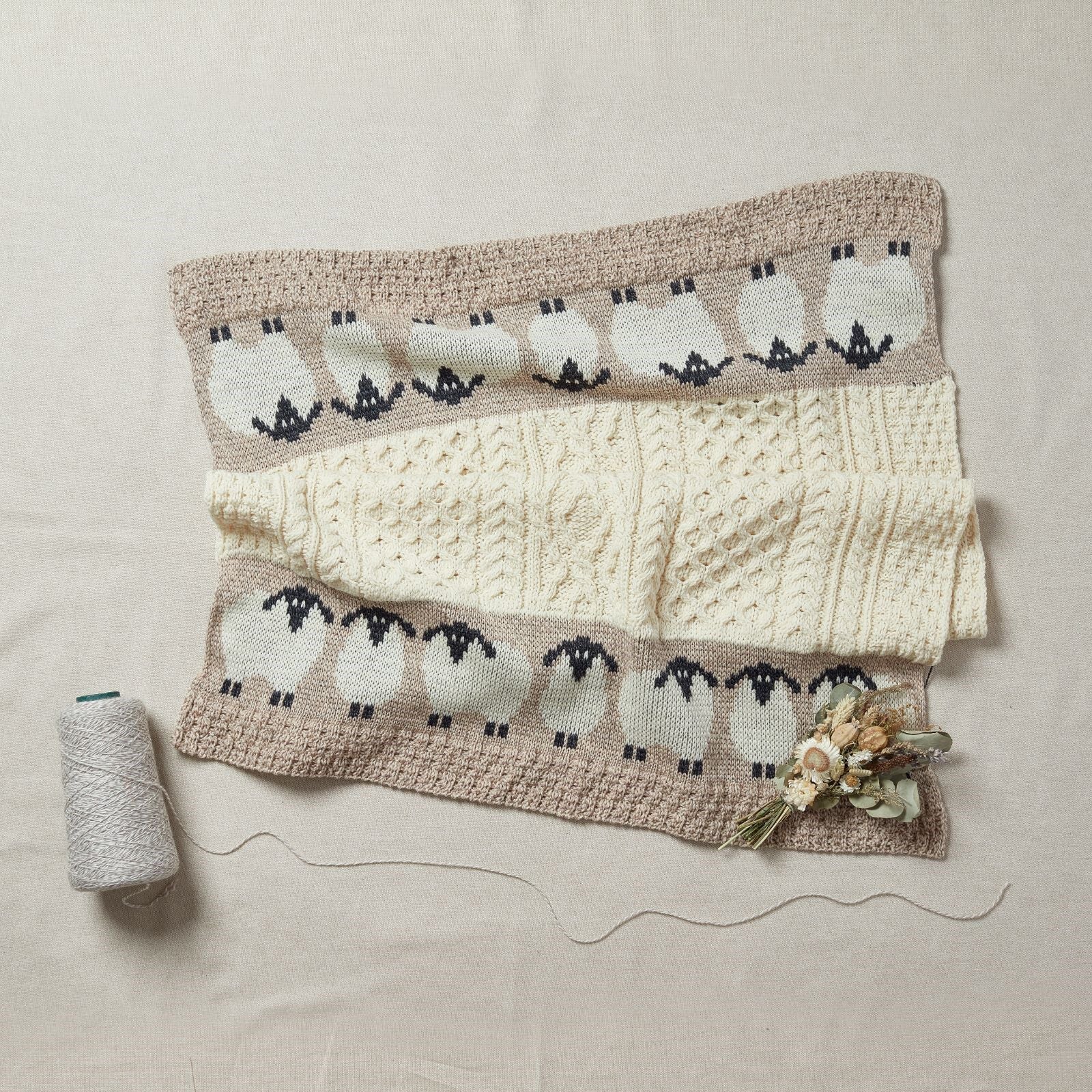 Kids Aran Sheep Baby Throw