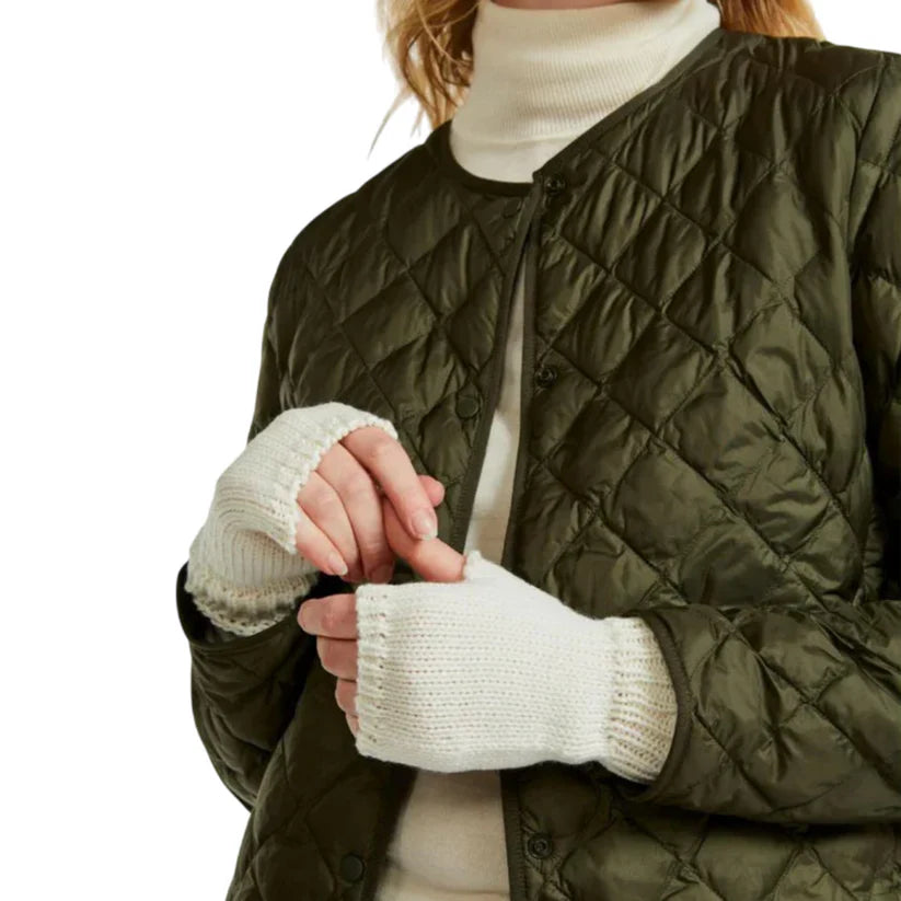 Ladies Nepped Wool Natural Fingerless Mitts