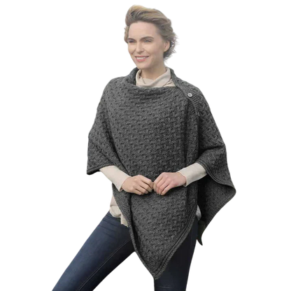 Aran Buttoned 3 Ways Cape