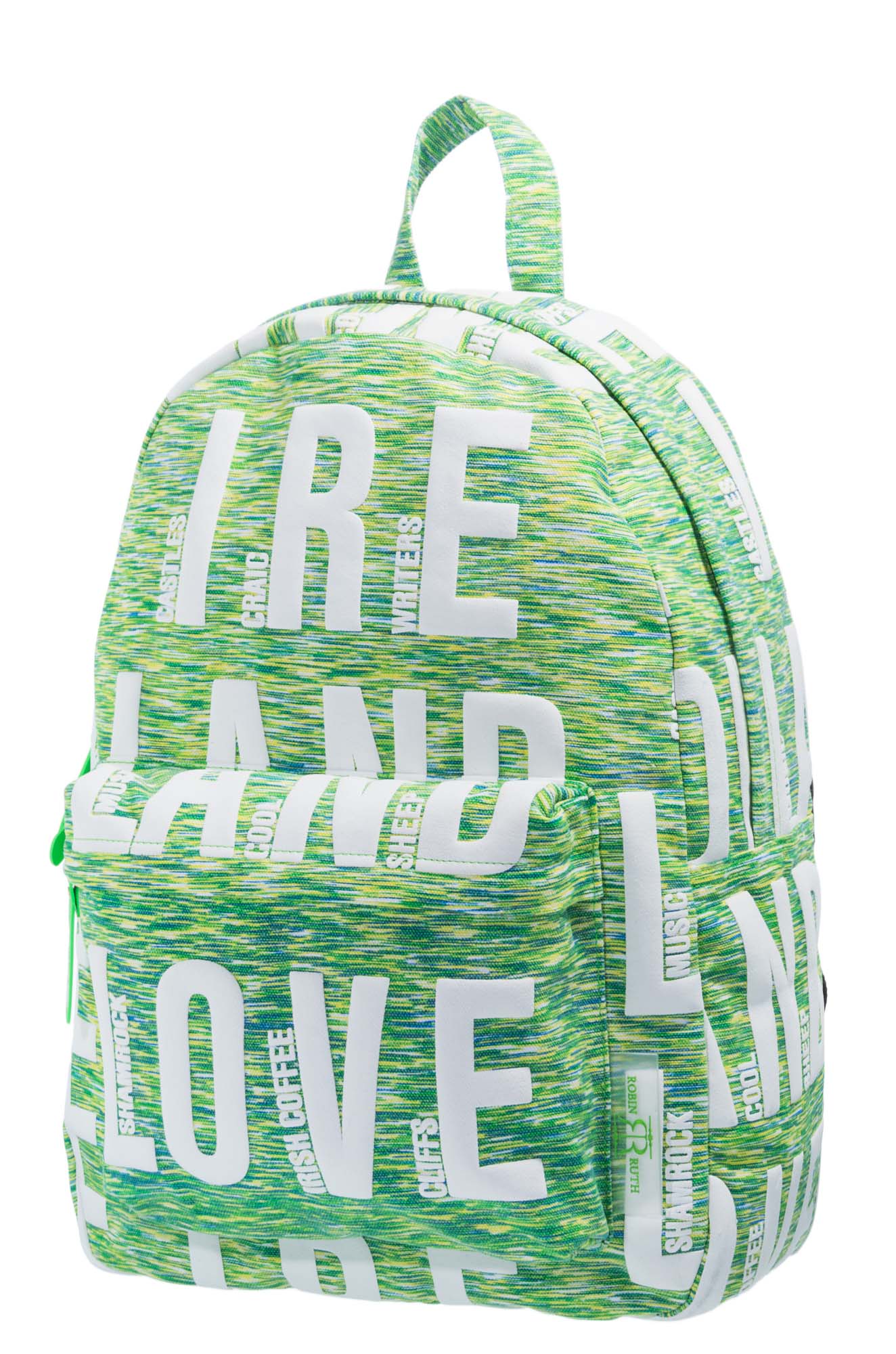 Ireland Love Print Green Backpack 