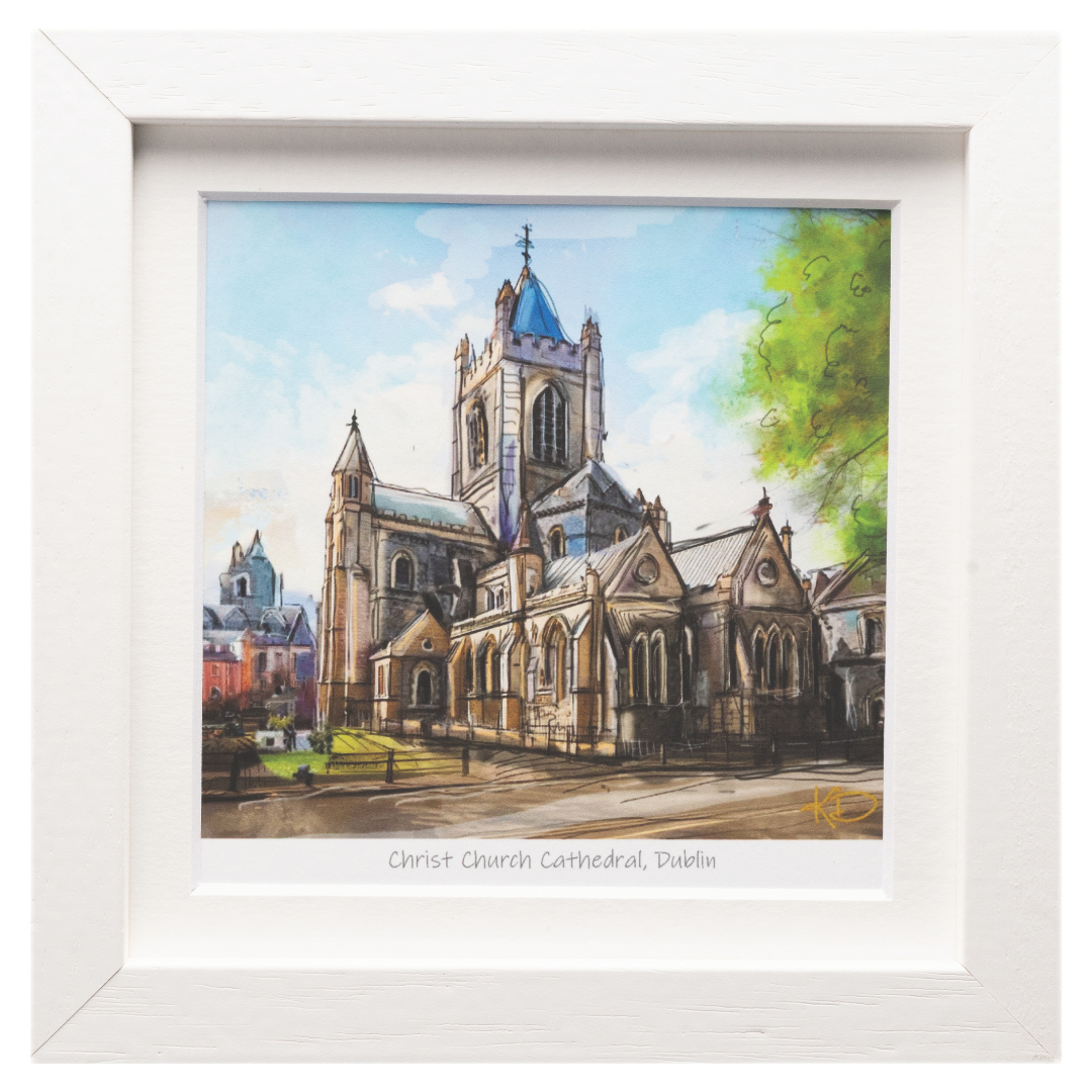 Christ Church Cathedral Dublin White Framed Print