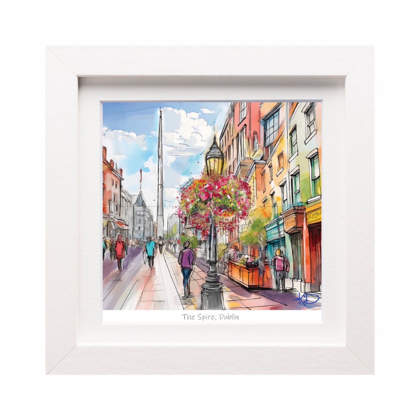 The Spire Dublin White Framed Print