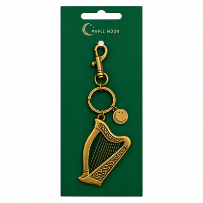 Harp Gold Bag Charm