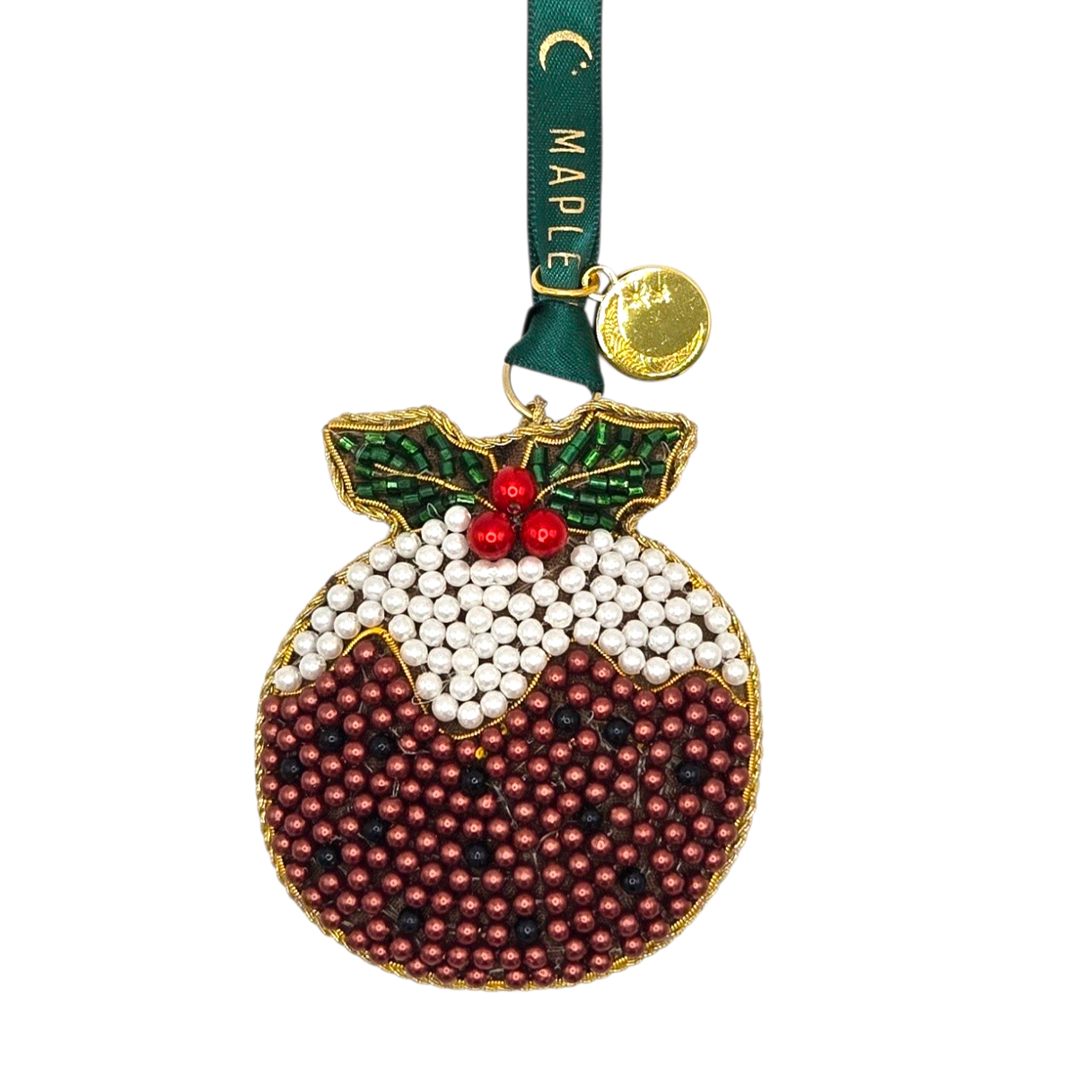 Beaded Christmas Pudding Decoration 