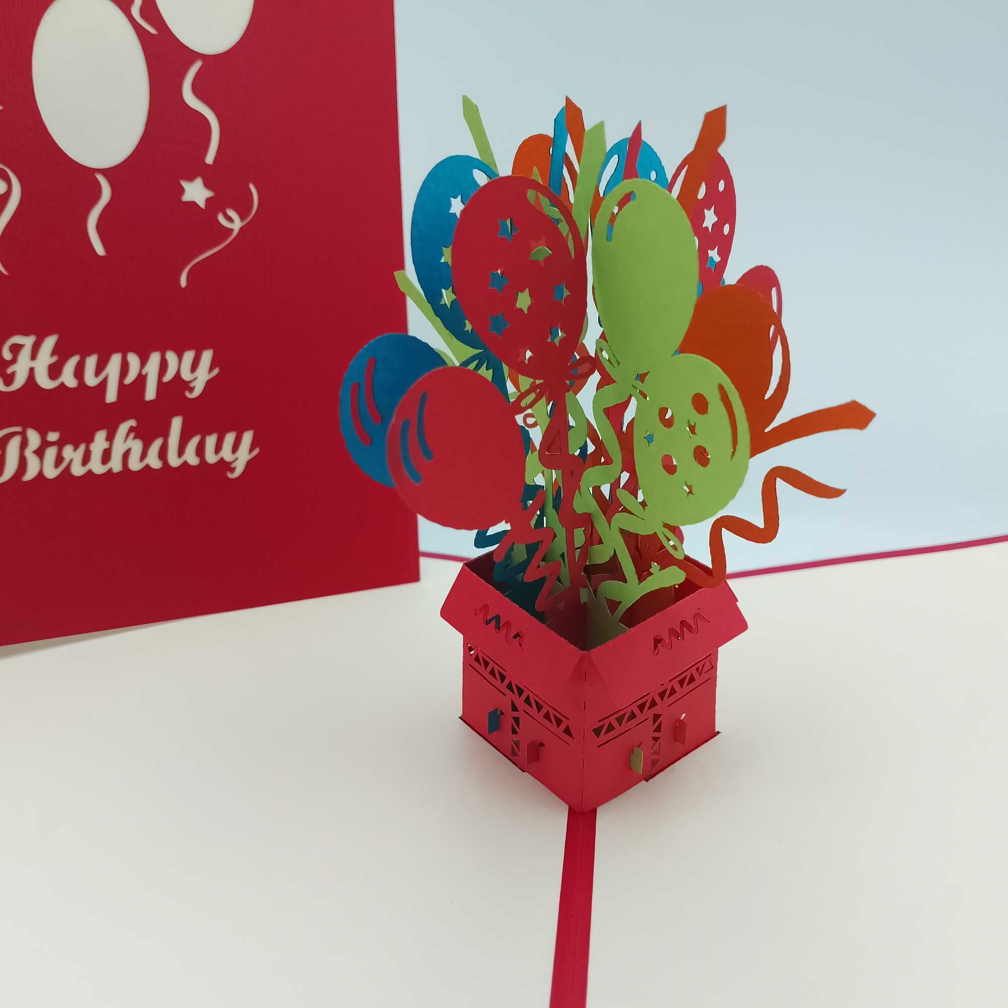 Birthday Balloon Box Pop-up Card
