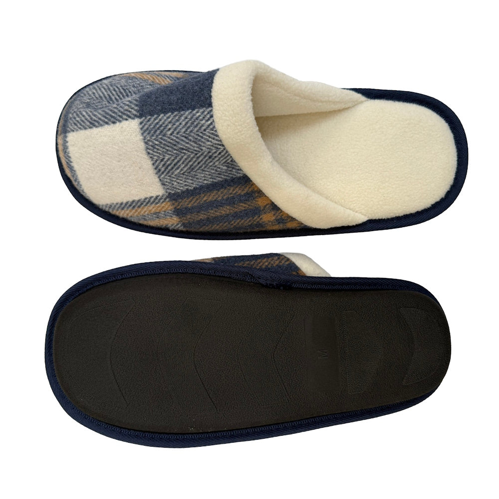 Tweed Unisex Blue Slippers