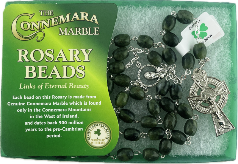 Connemara Marble Oval Beads Full Rosary
