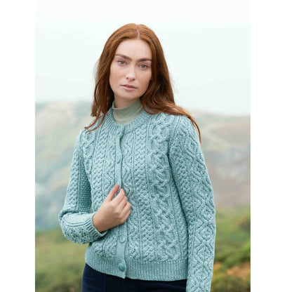 Women's Tramore Short Button Mermaid Aran Cardigan