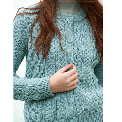 Women's Tramore Short Button Mermaid Aran Cardigan