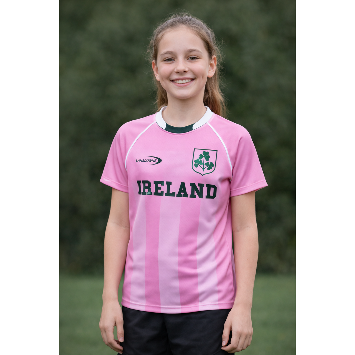 Lansdowne Ireland Pink Stripe Kids Performance Top
