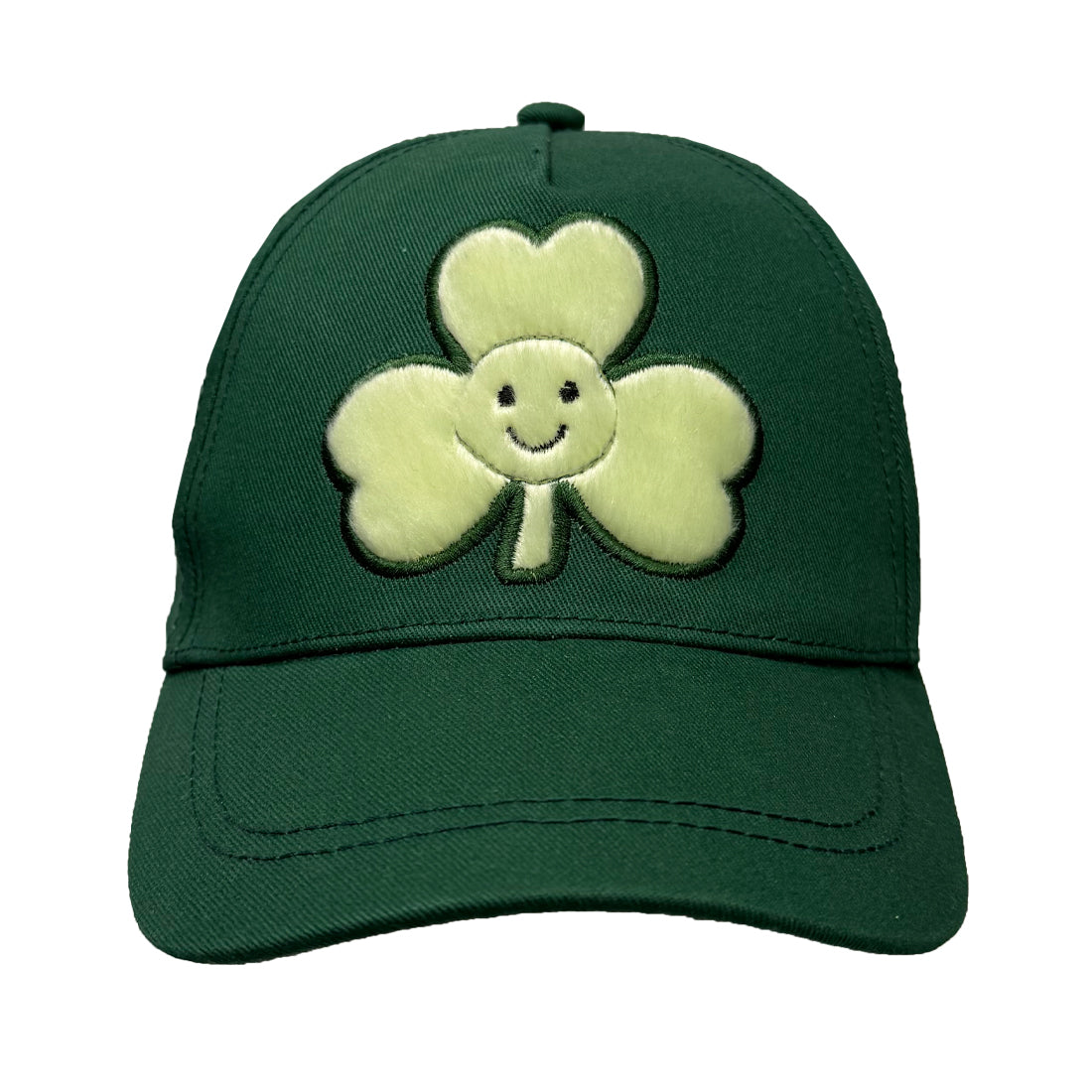 Power Green Plush Shamrock Embroidered Kids Baseball Cap