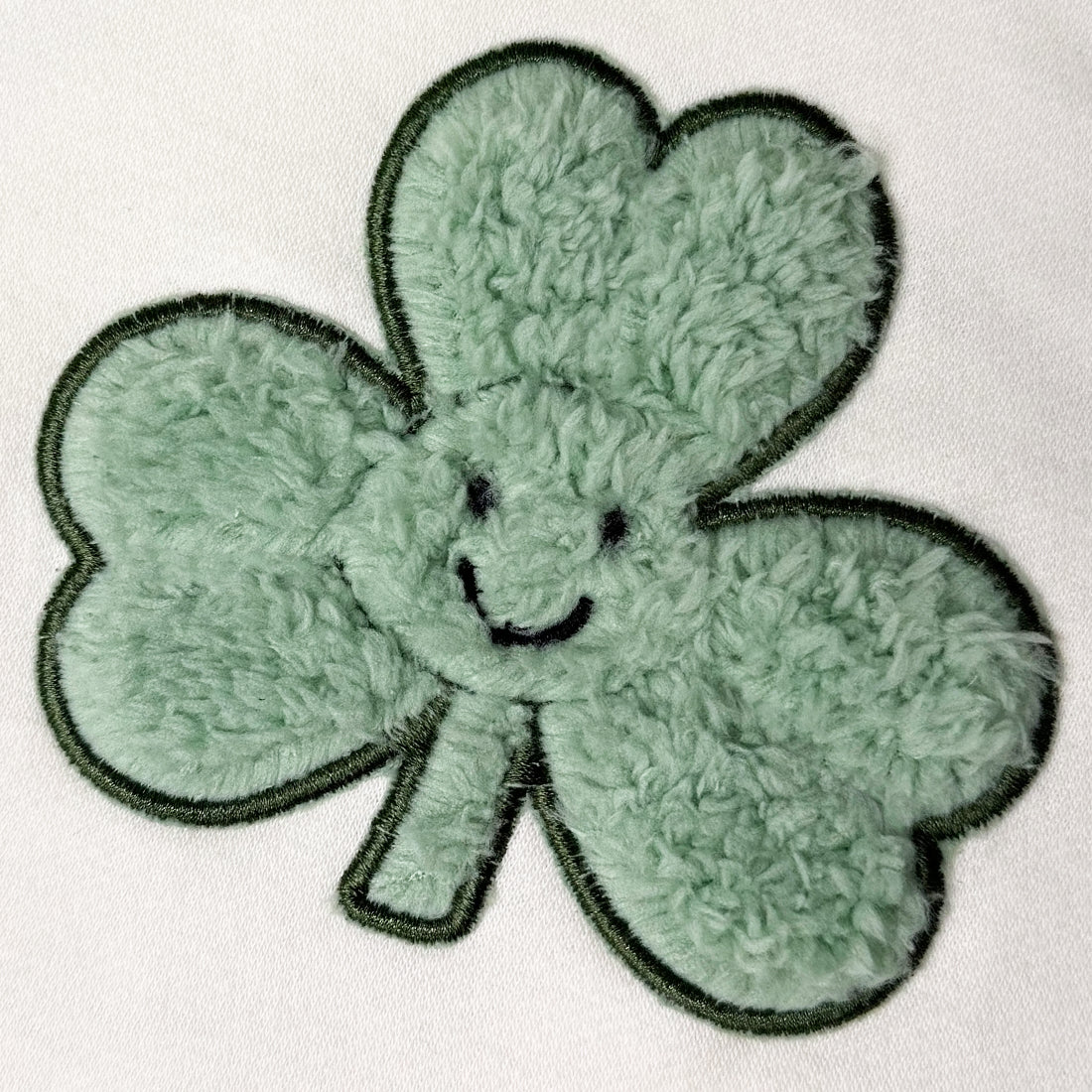Shamrock Cream and Green Plush Kids Sweatshirt