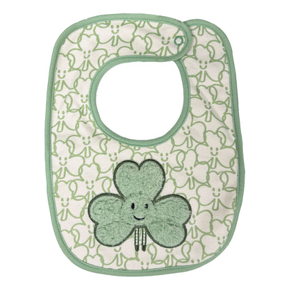 Shamrock Cream All Over Print Plush Baby Bib