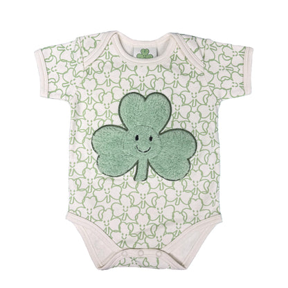 Shamrock Cream All Over Print Plush Baby Vest