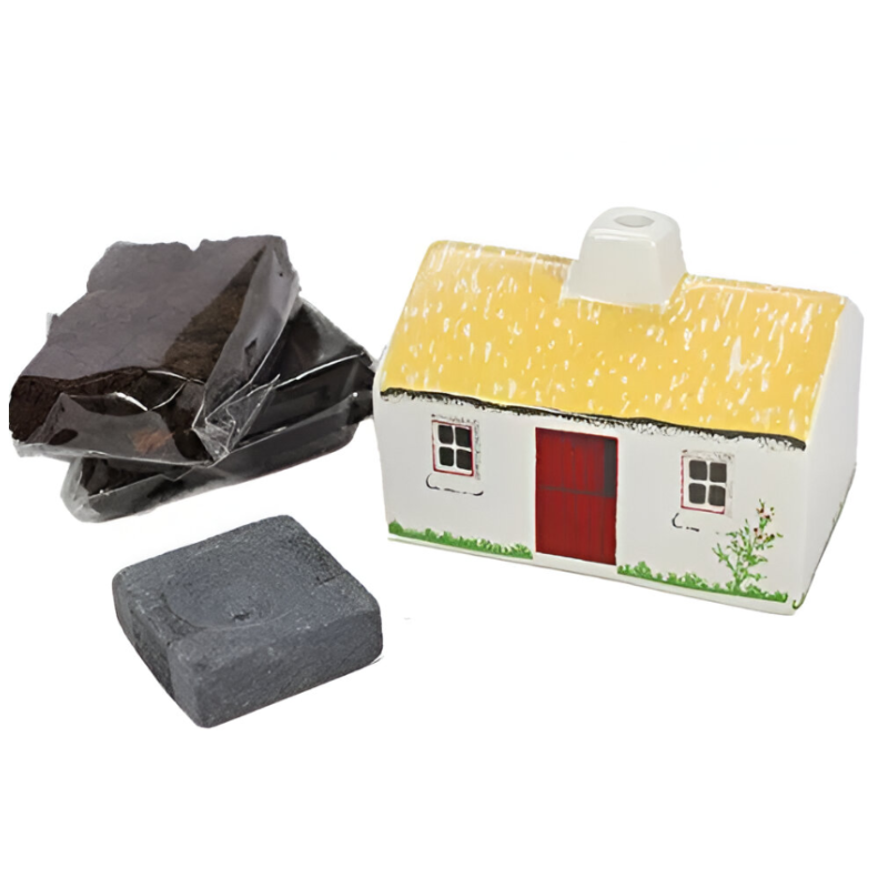 Irish Cottage Peat Incense Burner Set