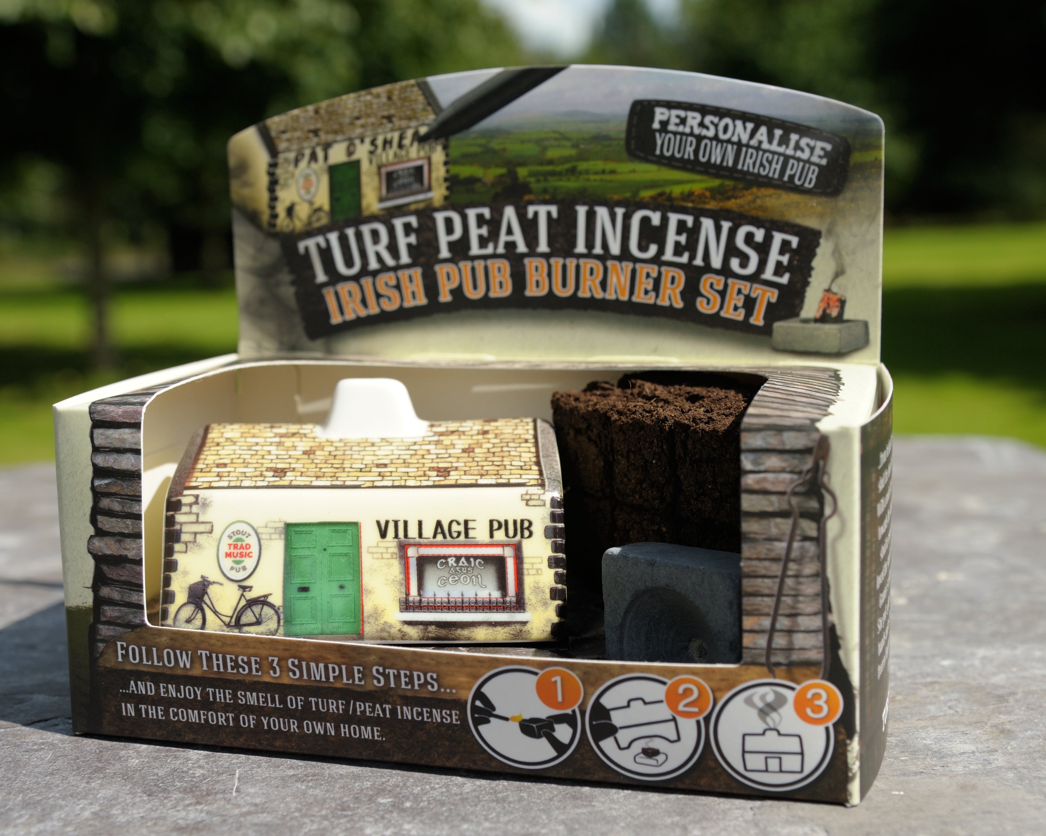 Irish Pub Peat Incense Burner Set 