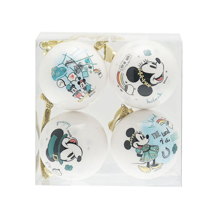 Disney Set Of 4 Irish Mickey & Minnie Baubles
