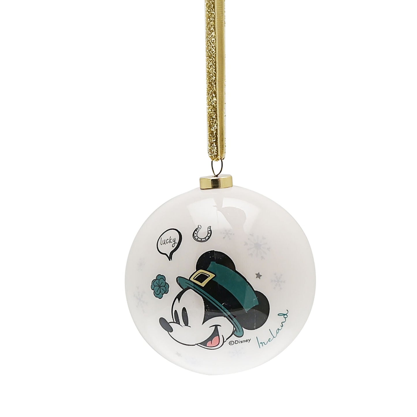 Disney Set Of 4 Irish Mickey & Minnie Baubles