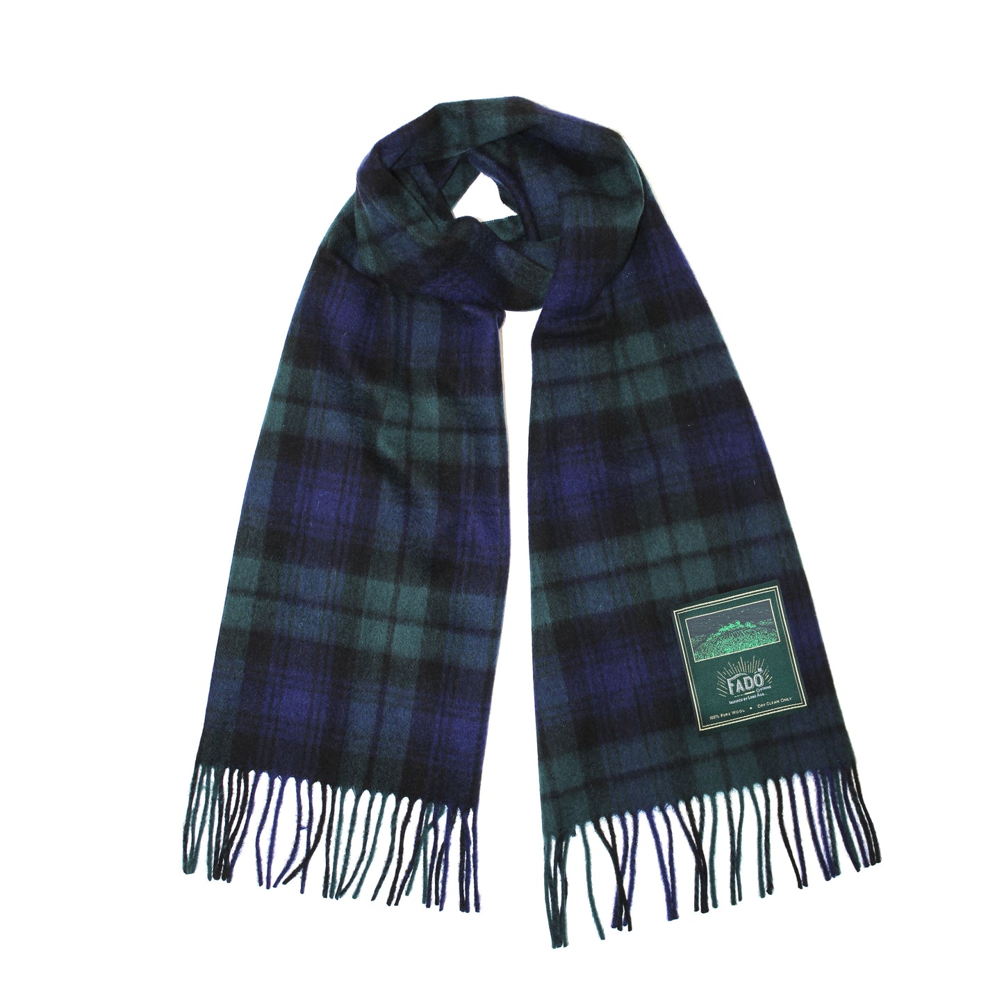 Brushed Woollen Tartan Scarf Blackwatch