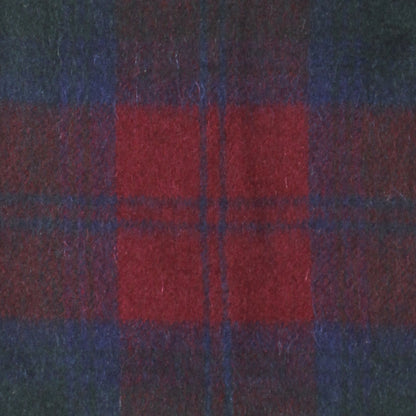 Heritage Traditions Wool Scarf With Burgundy Red And Blue Tartan Design