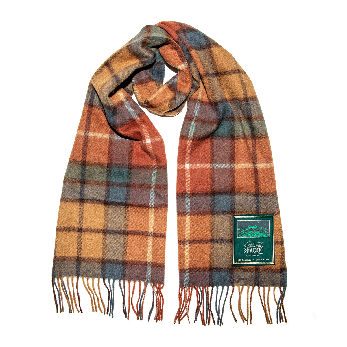 Autumn Checkered Brushed Wool Scarf