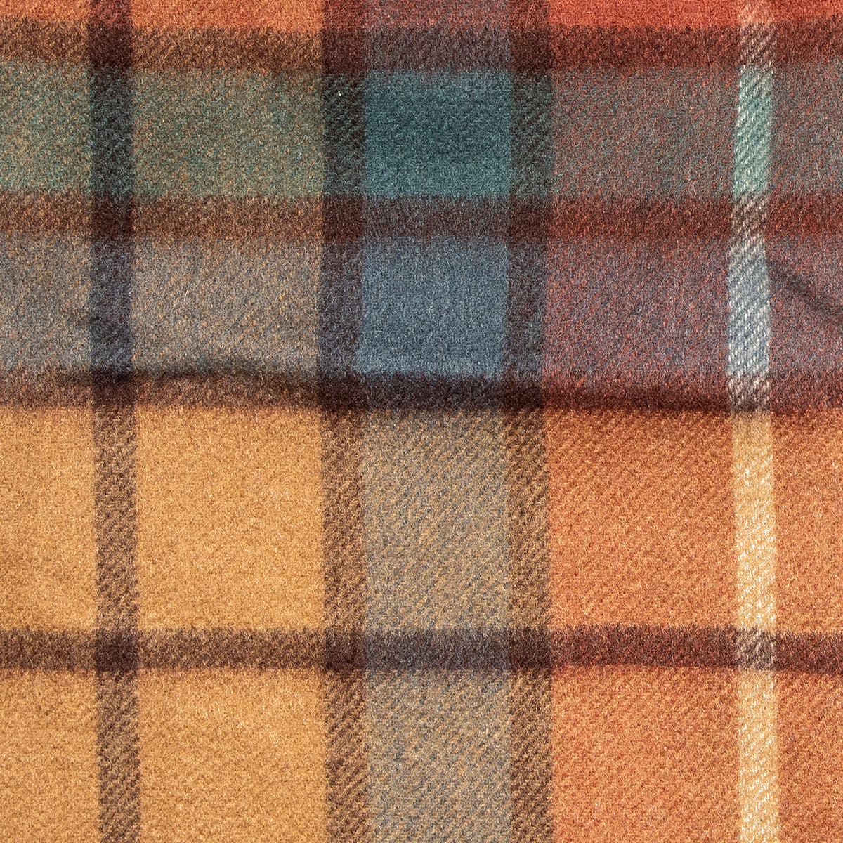 Autumn Checkered Brushed Wool Scarf
