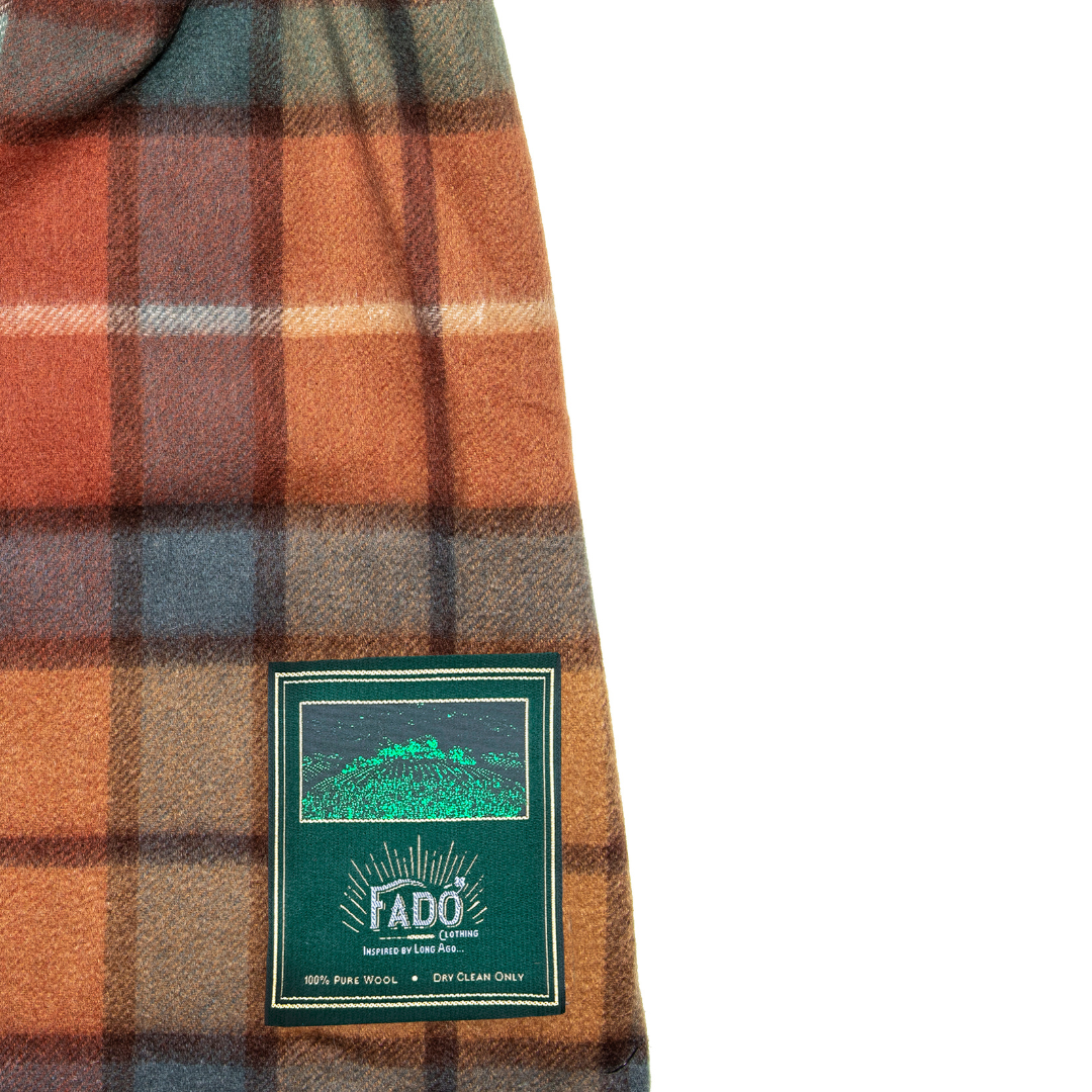 Autumn Checkered Brushed Wool Scarf 