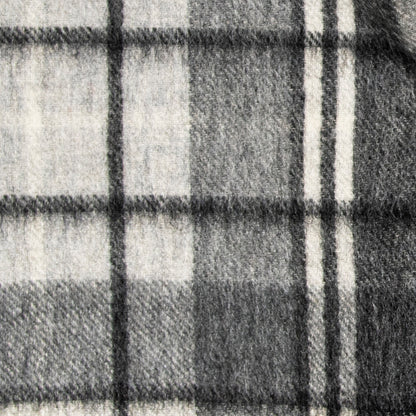 Brushed Wool Black And White Checkered Scarf
