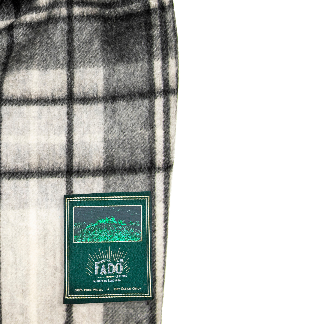 Brushed Wool Black And White Checkered Scarf 