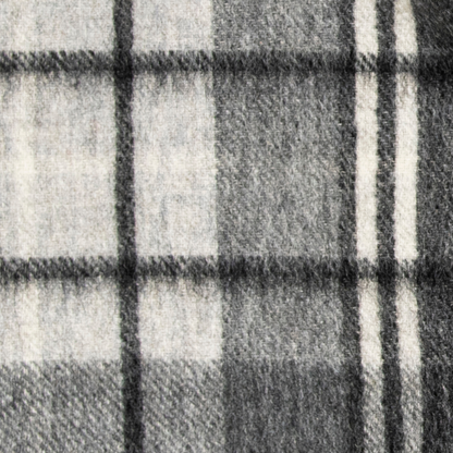 Brushed Wool Black And White Checkered Scarf