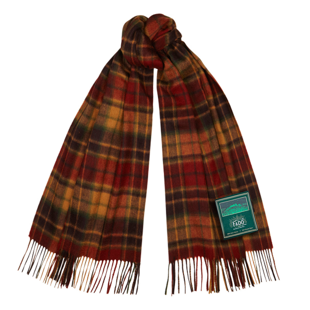 Antique Buchanan Red & Beige Tartan Wool Scarf