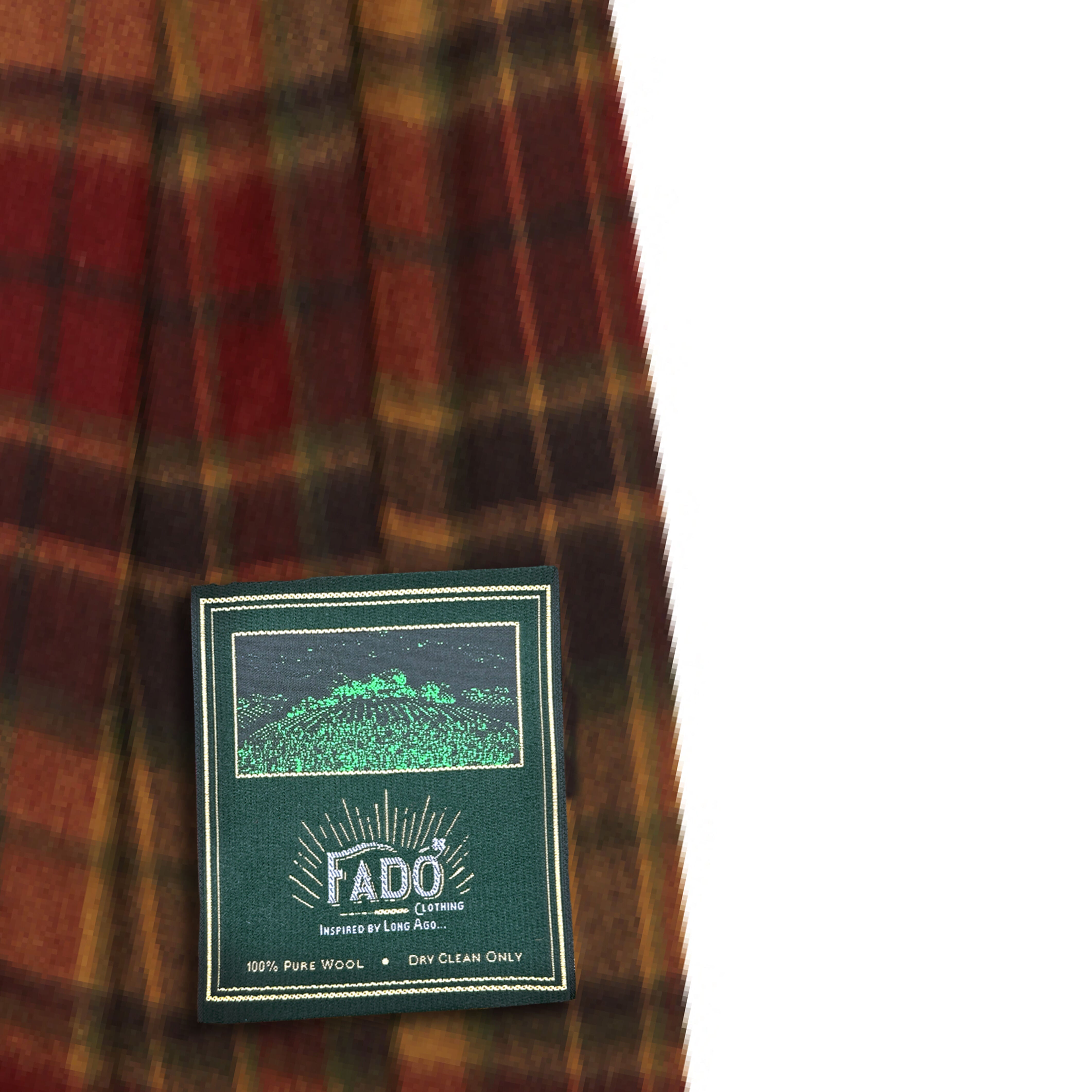 Antique Buchanan Wool Scarf Red & Beige Tartan 