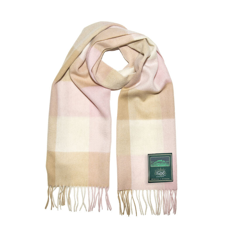 Brushed Woollen Scarf Camel Rose
