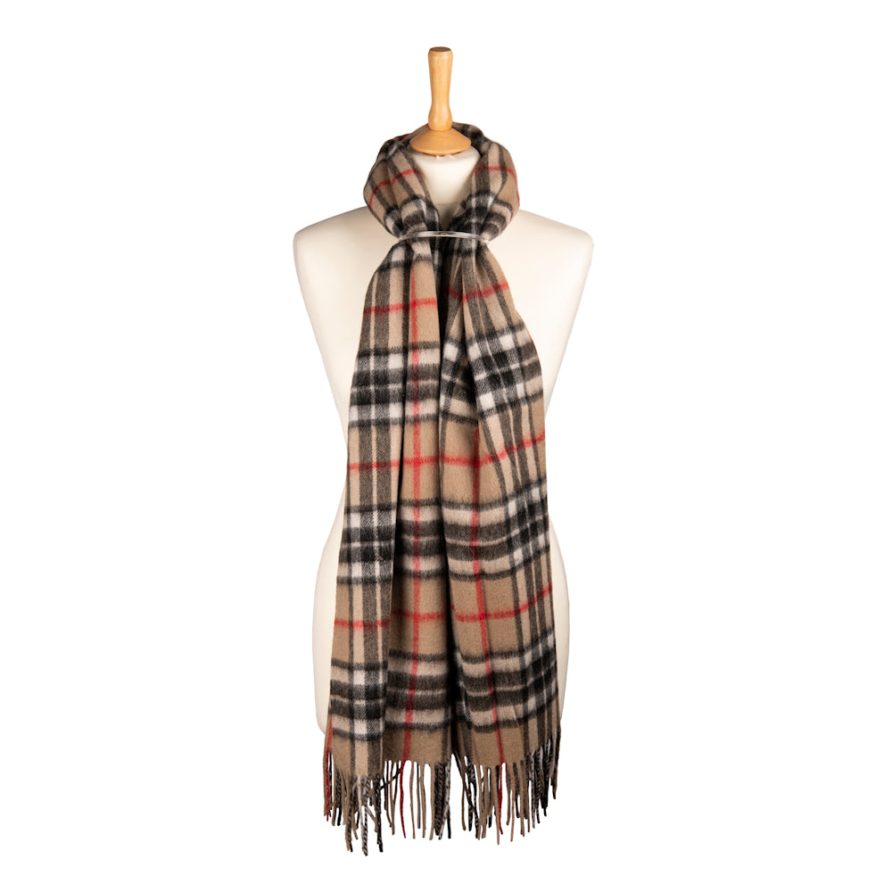 Camel Thomson Tartan Wool Stole