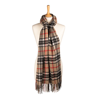 Camel Thomson Tartan Wool Stole