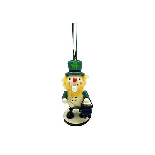 Leprechaun Pot of Gold Wooden Ornament