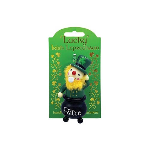 Leprechaun Fáilte Wooden Ornament