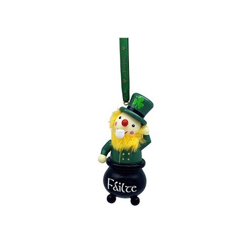 Leprechaun Fáilte Wooden Ornament