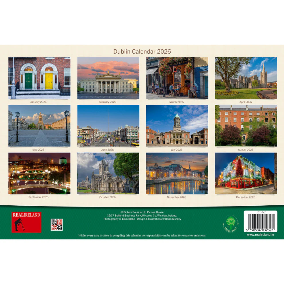 Scenes Of Dublin A4 Calendar 2026
