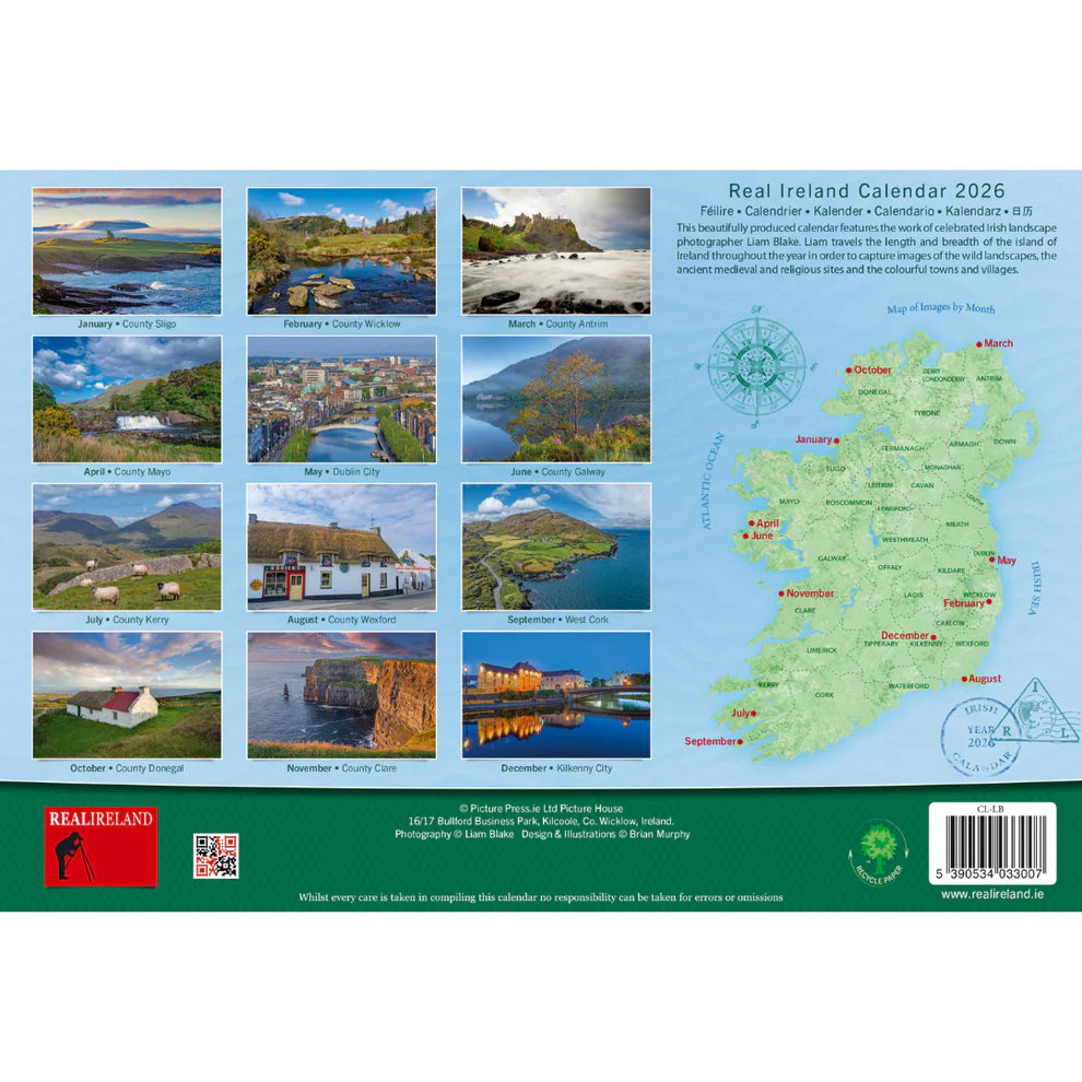 Real Ireland A4 Calendar 2026